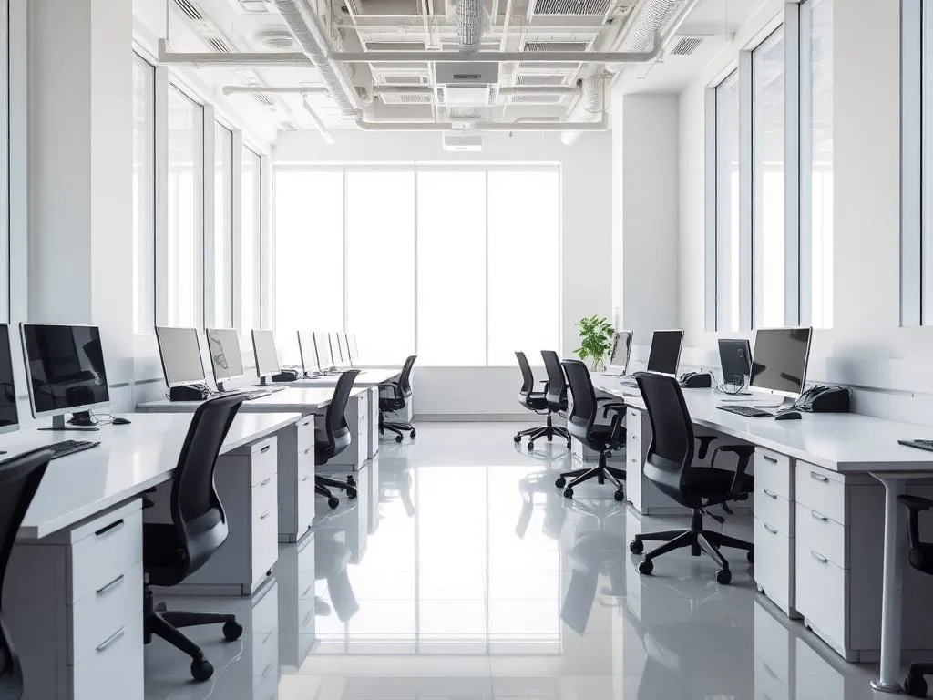 Clean organized modern office space after professional cleaning